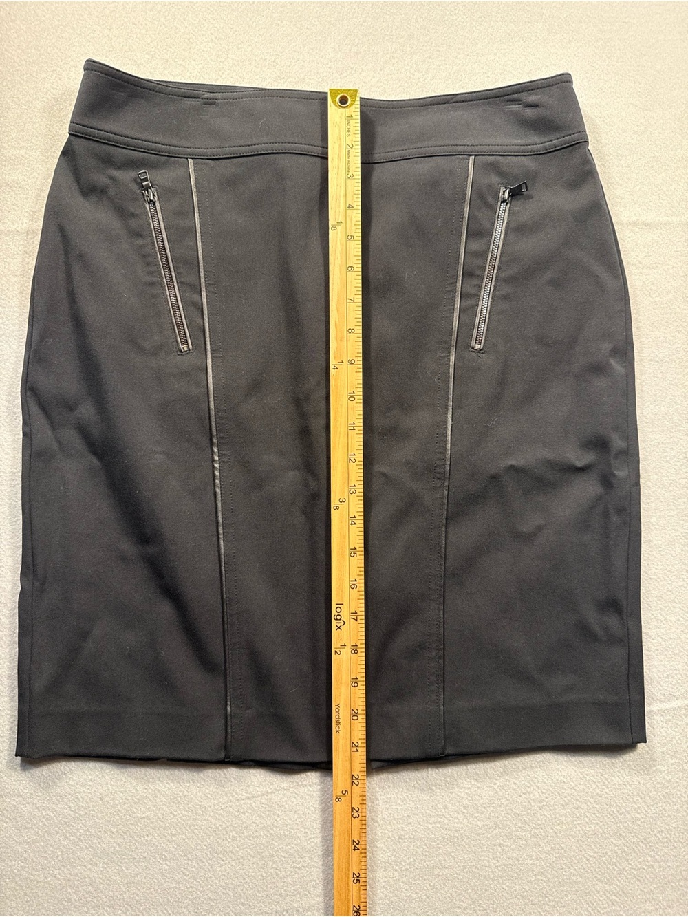 Ann Taylor Size 12 Grey Cotton Pencil Skirt Front Zip Clubwear Work Attire - Picture 6 of 7